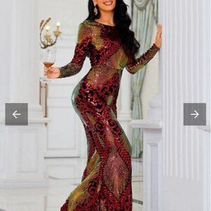 PREMIUM A LINE SEQUINED SPECIAL OCCASIONS MAXI DRESS